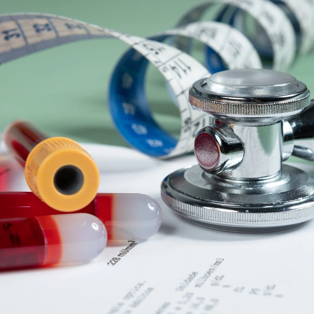 Medical equipment representing functional medicine evaluation for chronic health conditions.