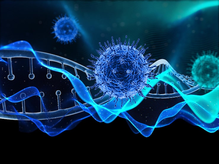 Scientific illustration representing mitochondrial function and cellular energy optimization.