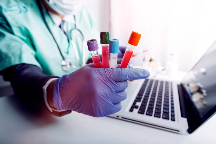 Healthcare professional reviewing heavy metals testing results to create a personalized detoxification and wellness plan.
