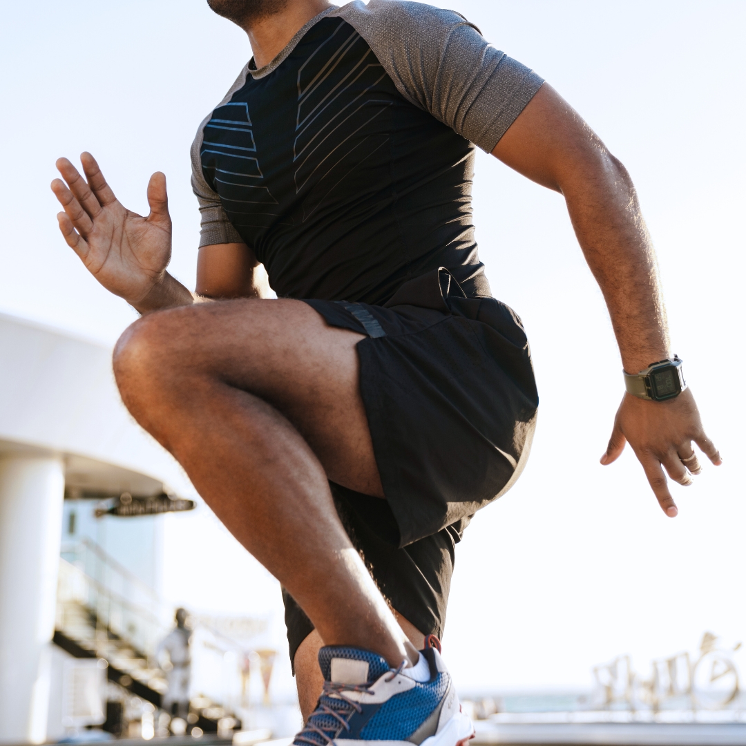 Person exercising to represent healthy body fat management and fitness progress.