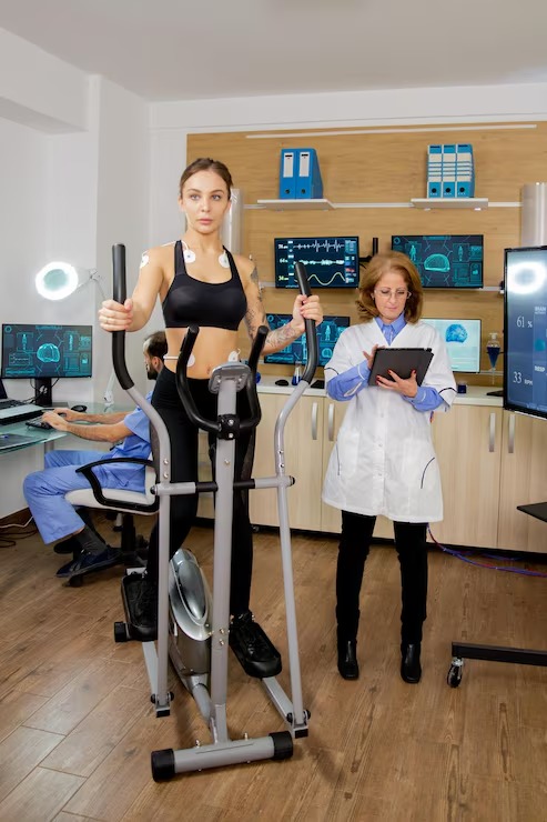Patient completing a comprehensive metabolic assessment with a healthcare professional