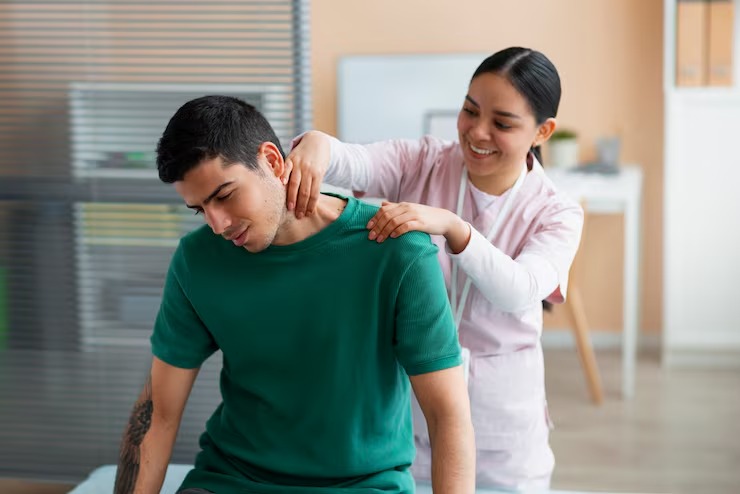 Chiropractor providing manual therapy to help improve mobility, posture, and musculoskeletal health.